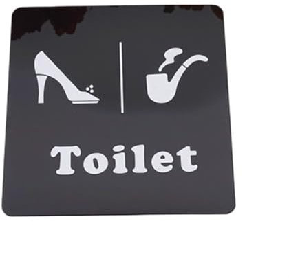 XIUsheUA Panneau de Toilette en Miroir, Panneau d'indication de WC for Hommes et Femmes, Forme de Talons Hauts, Miroir 3D, Autocollants muraux, signalisation pour Restaurant, Toilettes，Office(Black)