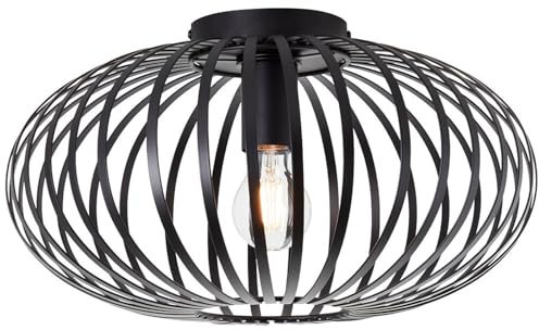 A.S. Création Deckenleuchte in Schwarz aus Metall - Basic Lampe Dimmbar DD128547 - Skandi Innenleuchte - 40,5cm (B) x 21cm (H)