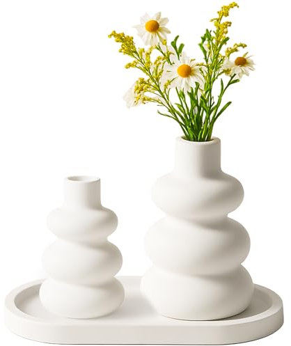 Nexum 3 STK Silikon Gießformen Vase Set mit 2 Vasen 1 Tablett Silikon Gießformen Raysin Blumenvasen Silikonform Epoxidharz Gips Gießpulver für DIY Dekoration Handgemachte Geschenke