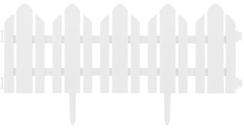 Gartenzaun kleiner Zaun Rand Palisade dekorativer Zaun Weiß 2,3 mb Gartendekoration Anordnung Blumen Pflanzen Plastik Elegant Einfache Montage Modular Flexibel