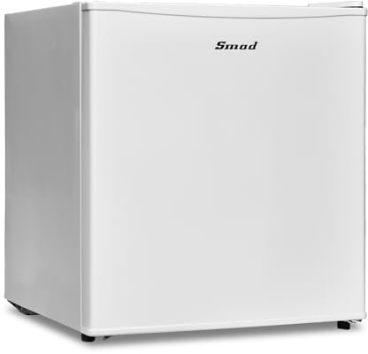 Smad Mini Frigo, 48L, Frigorifero Piccolo, Mini Frigorifero Tavolo, con Porta Reversibile, 0-10℃, Mini Bar per Camera Ufficio Hotel Soggiorno, Bianco