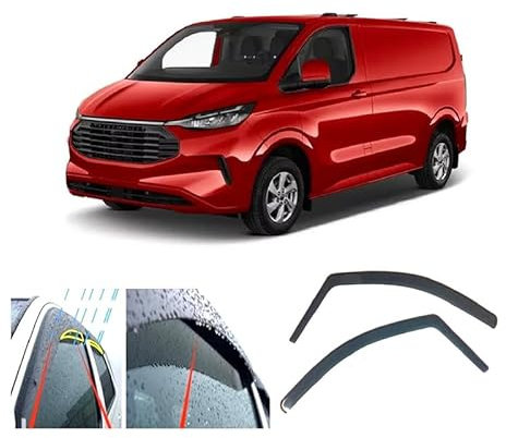 YUEXIANGJING 2 Stück Seitenfenster Abweiser für Ford Transit/Tourneo Custom II 2024.2025, Sonne Regen Windabweiser Integrierte Deflektoren Regenabweiser Autofenster