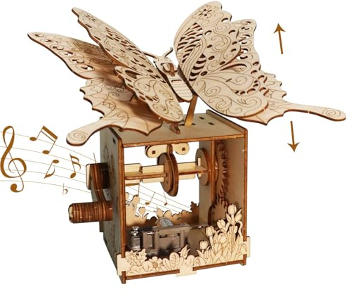 3D Holz Puzzle Erwachsene Schmetterlinge You Are My Sunshine hölzerne spieluhr bausatz Erwachsene Hobbies Geburtstags Weihnachten Geschenke für Frauen 14+