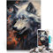 Lustige Spiele Wolf-Kunstwerk - Geist des Wolfes 1000-Teile-Puzzle für Erwachsene 38x52cm Geburtstagsgeschenke Geeignet ab 14 Jahren