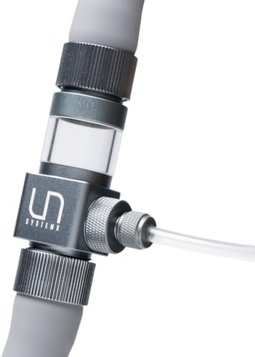 UNS Pro Inline-CO2-Diffusor, Aluminium, hohe Gasauflösung, Diffusor für Süßwasser-Aquarien, Aquascaping-Tankverlängerung, Kanisterfilterzubehör für 25/32 Zoll, 13/16 Zoll oder 20ID-Schläuche, Space