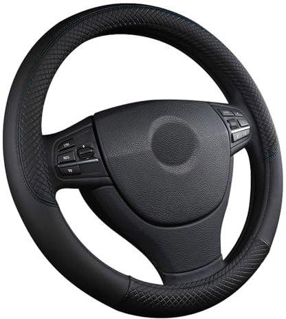 Auto Lenkradbezug Leder Lenkradhüllen lenkradhülle Grand Tour Lenkradschoner PKW Lenkrad Bezug Lenkradschutz Innenraum Steering Wheel Cover Zubehör Geschenke, Schwarze Linie