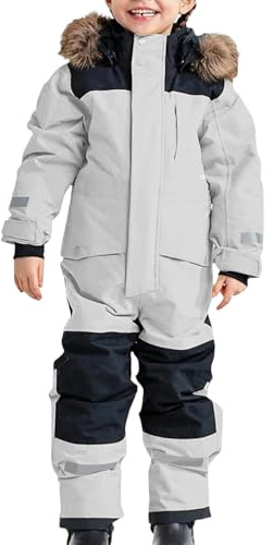 Combinaison de Ski Enfant à Capuche Chauds Garçon Combinaisons de Neige Imperméables et Coupe-Vent Vêtements de Ski pour Garçon Tenue de Ski Imperméable à la Neige Vetement Ski pour 1-16 ans