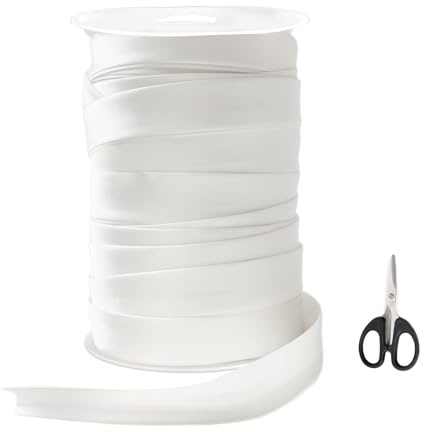 CHENGCKJ Schrägband 20mm x 50m Einfassband zum Nähen Baumwolle DIY Doppelt Gefaltetes Stoffband Nahtband Polyester Hemming Tape Satin für Hose Taillenband Perückenbänder DIY Handwerk Nähzubehör