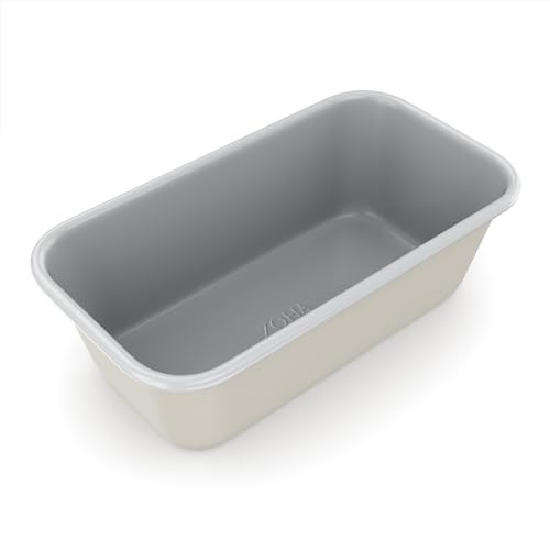 Zoha Rechteckige Antihaft-Backform - Kastenform für Kuchen, Brownies & Bananenbrot, Backform mit Keramikbeschichtung - Eckige Backform 24,3 × 14,1 × 7,6 cm, Aluminium PFAS-frei in Beige