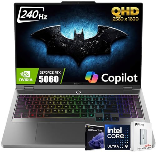 Lenovo Legion 5 16 WQXGA 500nits 240Hz Gaming Laptop, Intel 24-Core Ultra 9 275HX, NVIDIA GeForce RTX 5060 8GB GDDR7, 16GB DDR5 RAM, 1TB SSD, 24-Zone RGB Backlit, WiFi 7, Win11 H, W/128GB PSD