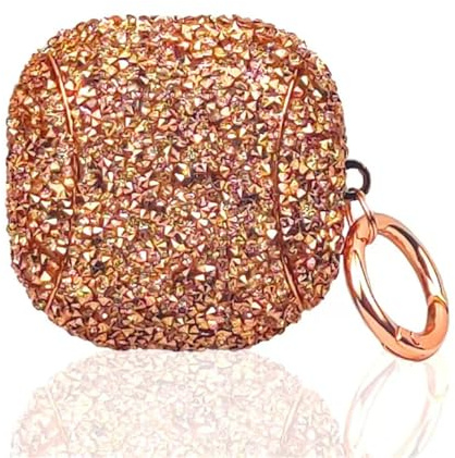 GULVQYF for Samsung Galaxy Buds FE/2 pro/live/pro/Buds 2 Case Bling,Glitter Crystal Shiny Sparkle Design,Earphone Protective Cover for Women Girls (rose gold)