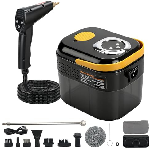 Dampfreiniger 2500W Dampfreiniger Handgerät mit 1.7L Wassertank Mehrzweck Steam Cleaner, Dampfreiniger mit 14 Zubehörteilen, 15 Sekunden Aufheizzeit, 6 Modi Einstellbar für Küchen und Badezimmer