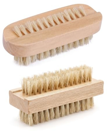 2 Piezas Cepillo Uñas, Cepillo Uñas Manos, Uñas de Madera | Cepillos de Mano de Doble Cara, para Limpieza De Dedos, Pedicura y Limpieza Profunda