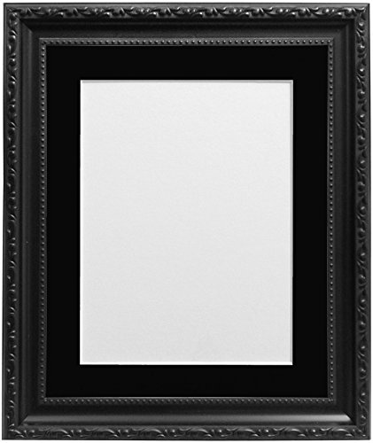 FRAMES BY POST 30mm Black Photo Picture Poster Frame with Black Mount 30 x 24 For Pic Size 24 x 18 (Plastic Glass)