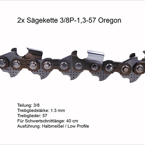 Sparpaket 2 Stück Oregon Sägekette Set 3/8P1.3-57 Motorsäge