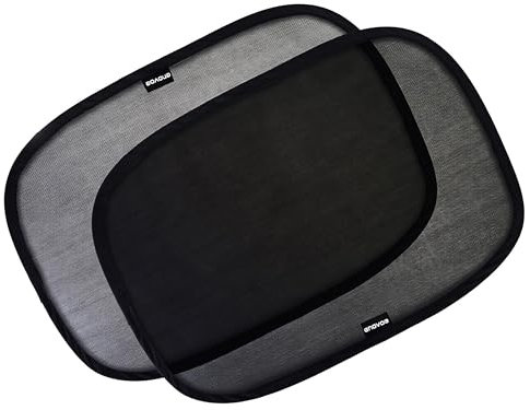 Enovoe Baby Car Window Shades - Pack of 2 Sun Shades, 53x35 cm - Mesh Fabric Window Cover - Glare and Sun Ray Protection