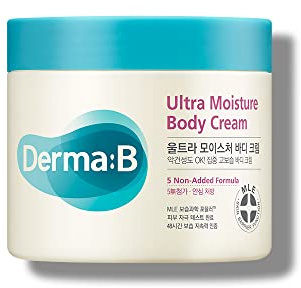 Derma B Ultra Moisture Body Cream 430ml (14.54 Fl. Oz.), Mit Olivenöl und Allantoin, 48 Stunden anhaltende Hautfeuchtigkeit, Intensiv pflegend, Koreanische Hautpflege
