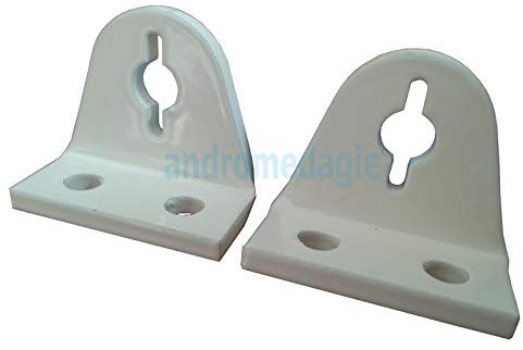 1 Paar weiße Halterungen für die Verlegung von Kettenmotoren der Serie Liwin und Smart Communello auf Dachfenstern und Dachfenstern
