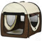 PawHut Hundebox Faltbare Hundetransportbox Haustierrucksack mit Kissen Reisetasche Transportbox für Tier wasserdicht Oxfordstoff Kaffee 70 x 51 x 59 cm