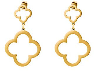 Heideman Ohrringe Kiana Damen - Ohrstecker aus Edelstahl - Ohrringe Gold, Silber und Rosegold farbend poliert - Ohrschmuck mit Anhänger in Kleeblatt Form für Frauen