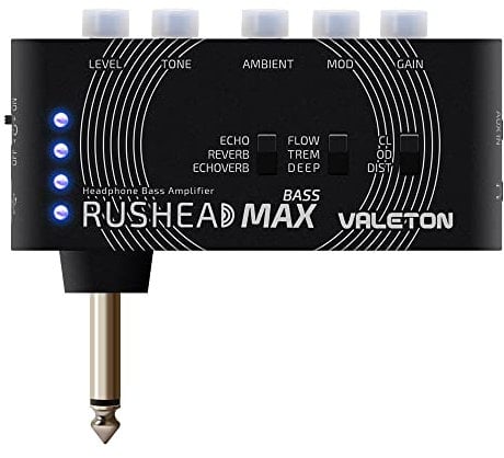 Valeton Rushead Max Amplificatore con effetti per basso portatile ricaricabile con USB per cuffie da camera e da viaggio