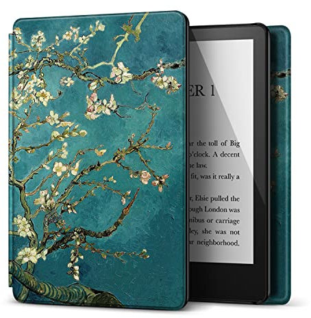 TNP Étui de Protection pour Kindle Paperwhite 2021 6,8 Pouces 11ème génération/Kindle Paperwhite 2021 Signature Edition, Housse et Coque pour liseuse Kindle Paperwhite, Couleur Fleur d'amandier