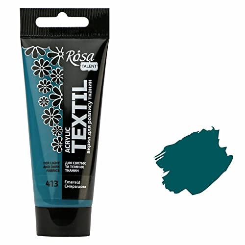 7 Artists Pintura Textil Para Tela Verde Esmeralda 60 ml | Permanente y Lavable | Para Ropa