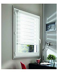 MADECOSTORE Lot de 2 Stores Jour Nuit Basiques - Blanc - L55 x H100cm