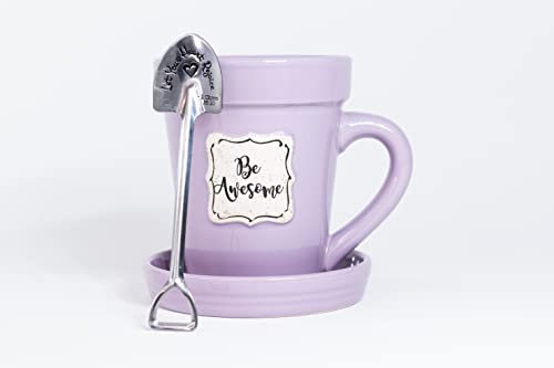 Divinity Boutique Lilac Flower Pot Mug w/Scripture - Be Awesome