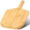 JIAFUEO Pizza Peel 12 inch, Bamboo Pizza Paddle Spatula - Wooden Serving Board, Oven Accessory for Baking Homemade, Wood Cutting Board for Cheese Bread Fruit Vegetables
