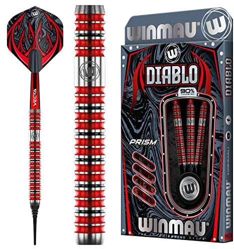 WINMAU Diablo 20 Gramm Profi Softip Wolfram Dartpfeile mit Flüge und Stiele (Wellen)