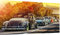 Magic Canvas Art - Bilder Oldtimer Autos Classic Käfer VW BUS Leinwandbild 1- teilig Hochwertiger Kunstdruck modern Wandbilder Wanddekoration Design Wand Bild, Größe: 60 x 30 cm