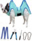 Kkiimatt Haustierpflege-Hängemattengeschirr,Hundepflege-Hängematte kleine Hunde,Hundenageltrimm-Hängematte mit Nagelknipser,Hundehängematte zur Pflege mit breitem Riemen (Medium 16 KG Max/Türkis)