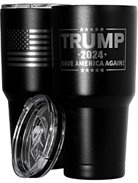 Trump 2024 Reise-Kaffeetasse, doppelwandig, vakuumisoliert, Edelstahl, 850 ml, republikanischer Becher, Teetasse, patriotisches Geschenk (Trump 2024)