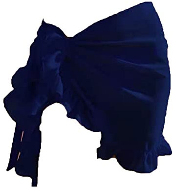 Treer Wrap de Plage de Femmes Sarong Paréo de Plage Cache Maillot Sarong Couverture de Bikini Jupes Wrap pour Maillot de Bain en Mousseline Écharpe Pareo Femme Robe Plage (50x140cm,Bleu Marine)