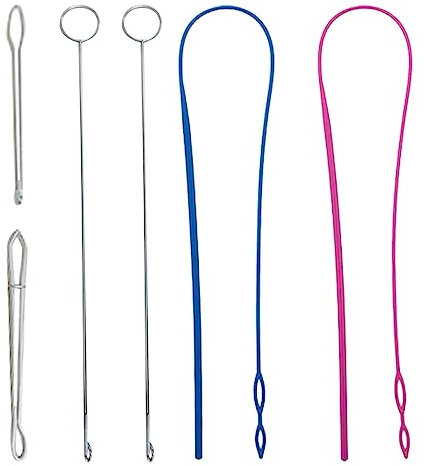 6-teiliges Nähschlaufen-Set enthält Nähschlaufenwender, elastische Einfädler, Pinzette, langes Schlaufenwender, Werkzeug mit Riegel für Stoffgürtel, Streifen, Strickzubehör, Basteln, Hoodies,