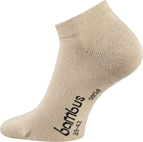 FussFreunde 6 Paar Bambus-Socken, Kurzsocken/Sneaker-Socken und Anti-Loch-Garantie (as3, numeric, numeric_39, numeric_42, regular, regular, Sneaker/Beige)