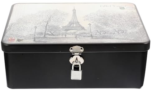 Warmhm Aufbewahrungsbox Mit Schloss Süßigkeitenbehälter Weißblech-Aufbewahrungsbehälter Mit Schloss Süßigkeiten-Verpackungshüllen Süßigkeitendosen Passwort-Blechdose Kleine Box Mit