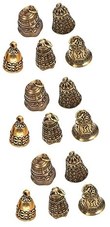 Ciieeo 15 STK Glockenanhänger Glücksglockenspiel Mini-glücksglocken Antike Glöckchen Windglocken-anhänger Windglocken-Charme Vintage Türklingel Kuhglocke Aus Kupfer Yunnan Metall Messing
