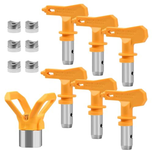 Jinlaili 6 Piezas Boquilla de Pistola de pulverización,Puntas de pulverización Reversibles sin Aire,Puntas de pulverización Reversibles,para rociar Pintura sin Aire(211,315,417,517,515,523)