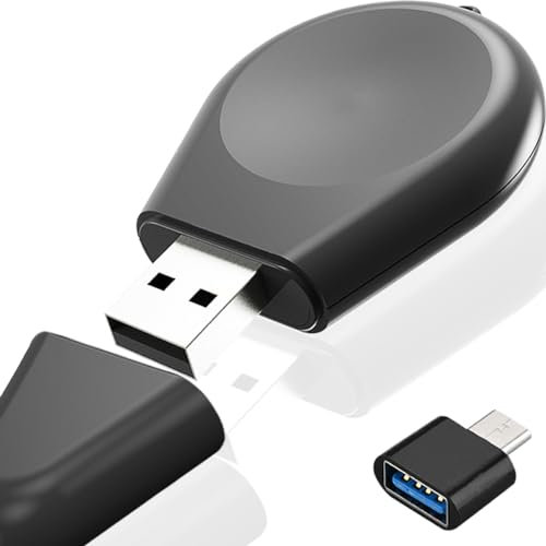 Xiatiaosann Charger for Samsung Galaxy Watch 6/6 Classic/ 5/5 Pro/4/4 Classic/3/Active 2/Active, USB Charging Replacement Portable Dock Stand Base, Watch Accessories, with USB to USB C Adapter