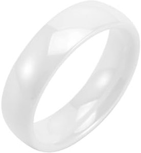 Homxi Damen Ring Keramik,Rund 6mm Ring für Damen Weiß Ring Damen Gr.60 (19.1)