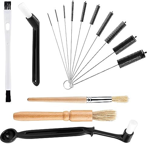 15 Stück Kaffee Pinsel Kaffee Reinigungsbürste Set Espressomaschine Bürste für die Kaffeemühle Kaffee Werkzeug Kaffeemühle Reinigungsbürste Espressomaschine