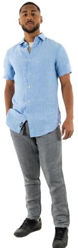 Superdry Chemise à Manches Courtes, Bleu Clair/Batiste, XXL Mixte