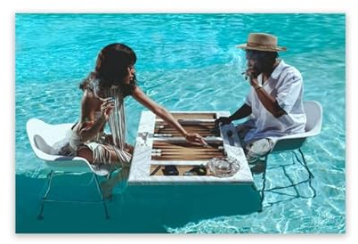 KEYGEM Slim Aarons Poster Glamour Poolside Fotografie Wandkunst Slim Aarons Drucke Slim Aarons Canavs Malerei für Zuhause Wandkunst Dekor 60x80cmx1 Kein Rahmen