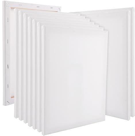 ZOFUN 10er-Set Leinwand Keilrahmen 24x30cm zum Bemalen, Künstler Set für Acrylmalerei, Klein und Groß