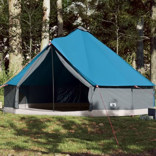 Tipi-Familienzelt 12 Personen Blau Wasserdicht, CIADAZ Caming Zelt, Camping Tents, Camping-Zelt - 94592