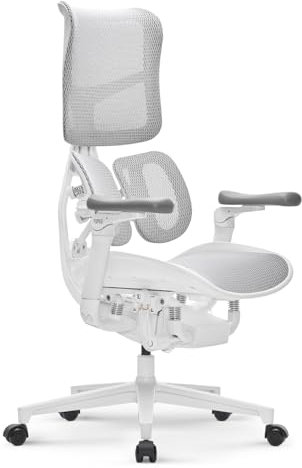 YUMISU Ergonomischer Bürostuhl, Gaming, anpassbar, 1010 Ergo (Weiß)