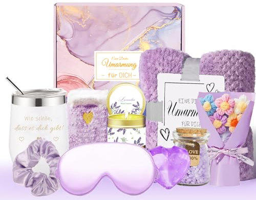 TDDKFB Mejor regalo de novia, un abrazo grueso para ti, caja de regalo, tazas de café de acero inoxidable, vela perfumada - Set de regalo para mejor amiga, mujer, hermana, mamá, set de regalo de