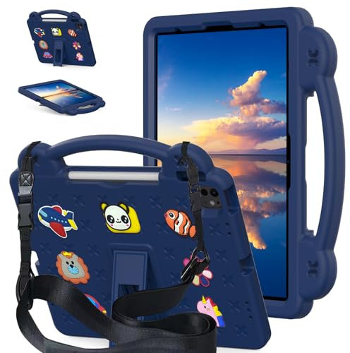 AKABEILA Custodia per tablet per Apple iPad Air 13 2025 M3 2024/Pro 13 2024/Pro 12.9 2018 2020 2021 2022 Custodia carina per bambini antiurto protettiva con tracolla Maniglia Stand